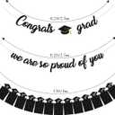 Tinbax Graduation Decorations Class of 2026 Party Supplies - Congrats Grad, We are So Proud of You Banner and K-12th Grade Graduation Photo Banner (Pre-Strung)
