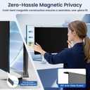 Magnetic Monitor Privacy Screen Filter 24 Inch for Computer 16:9 Aspect Ratio, Hanging Anti Glare Blue Light Shield Eyes Protection, Removable Blackout Anti Spy Security Protector