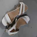 DREAM PAIRS Womens Elastic Ankle Strap Open Toe Platform Wedge Sandals Comfortable Summer Shoes for Women (8.5, White)