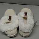 COFACE Women's Memory Foam House Slippers Arch Support Moccasin Winter Shoes Ladies Warm Fuzzy Faux Fur Collar With Indoor Outdoor Rubber Sole 6