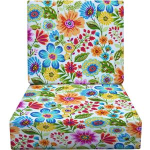 RSH DECOR Deep Seating Foam Cushion Set | 23.5 x 25 Seat | All-Weather Spun Fabric | Water & Fade-Resistant | Made in USA | Outdoor Chair Cushions for Patio Furniture (Gregoire Fresco)