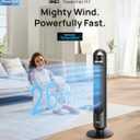 DREO Tower Fan for Bedroom, 90° Oscillating Standing Fans for Room with 4 Speeds, 3 Modes, 28dB Quiet for Sleep, 26ft/s Velocity, 8H Timer, Remote, Living Room, Office, Home, Black, 36 Inches