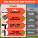SPOYNAL 5 in 1 Steel Axe Throwing Target Set, Outdoor Target Game with Axes, Throwing Stars, Darts, Lawn Darts, Bow & Arrows, Foldable Steel Frame, Yard Games for Adults, Backyard & Camping, 19 x 19 inch