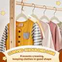 Flottian 24-Pack Baby and Kids Velvet Hangers with Clips, Non Slip and Space-Saving Kids Pants Hangers for Baby/Toddler Pants, Skirts, Coats, Beige