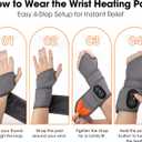 Cordless Heated Wrist Massager for Carpal Tunnel, Heated Wrist Brace, Wrist Heating Pad Wrap for Pain Relief, Wrist Hand Heating Pad, Hand Massager with Heat, Red Light for Carpal Tunnel, Gray