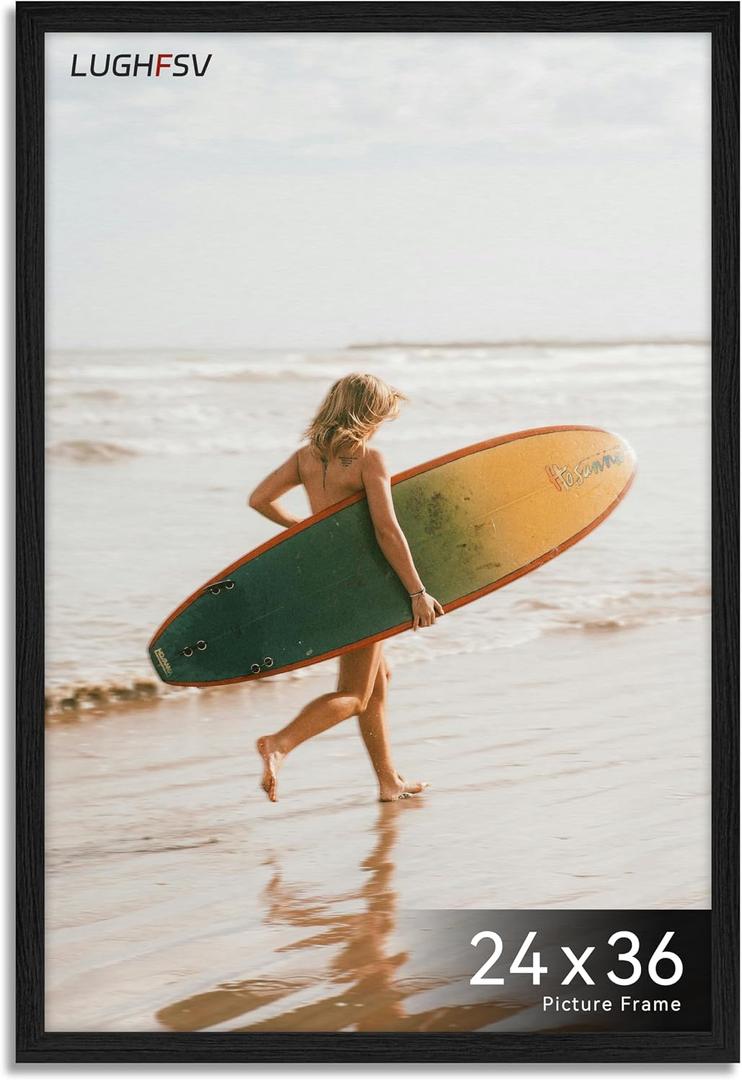 24x36 Picture Frame for Wall, Vertical or Horizontal Wall Hanging Large Poster Frame for Photo and Posters, Poster Frame 24x36 Without Mat, 24X36-1 Pack