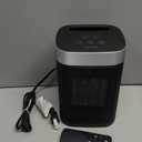 Small Portable Space Heater for Indoor Use - VOCRS 1500W PTC Electric Heater with Thermostat, Remote Control, 12H Timer, Eco and Fan Mode, Rapid and Safe Heating for Bedroom, Office