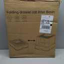 RIZZARI Foldable Cat Litter Box,Cat Box with Drawer, Large Capacity Litter Box with Lid, Top Opening Litter Pan for Small to Big Cats (Pink)