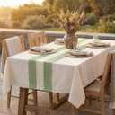 Horaldaily Light Green Table Cloth 60x140 Inch Rectangular, Farmhouse Rustic Heavy Weight Tablecloth, Wrinkle Free Farmhouse Style Table Cover for Home Party Decor