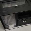 Vlando Automatic Double Watch Winder for Men - Watch Winder Box with Jewelry Organizer Tray for Father Husband Dad, Japanese Quiet Motor, LED Light, Adjustable Watch Pillows - Black (Grey)