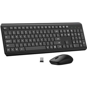 Wireless Keyboard and Mouse Combo, Full Size Silent Ergonomic Keyboard and Mouse, Long Battery Life, Optical Mouse, 2.4G Lag-Free Cordless Mice Keyboard for Computer, Mac, Laptop, PC, Windows