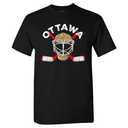 Ottawa Team Mask Men's T-Shirt for Hockey Fans (Black Shirt, L)