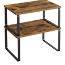 SONGMICS Set of 4 Countertop Organizers, Size: 11.7"W, Color Ink Black + Rustic Brown