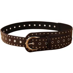 Floerns Women's Studded Belts Y2k Belt Western Cowgirl Leather Belt for Pants (Coffee)