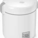 Rice Cooker Small 1-1.5 Cups Uncooked(3 Cups Cooked), Mini Rice Cooker with Removable Nonstick Pot, One Touch&Keep Warm Function, Travel Rice Cooker for Soup Grain Oatmeal Veggie, White