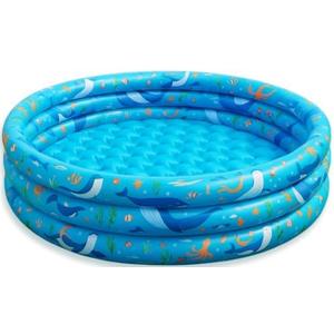 Inflatable Kiddie Pool for Toddlers, 48"X12" Round Plastic Blow Up Kids Swimming Pool, Outdoor Water Play, Ball Pit Toys for Kids Age 2 3 4 5, Summer Essential Baby Splash Pools with Cushioned Floor 4 pcs