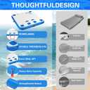 Inflatable Floating Dock Air Dock Platform, 6ft Non-Slip Floating Island Raft Water Mat, Lake Floats for Adults, Pool Beach Ocean