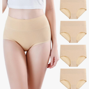 wirarpa Women's Modal Underwear Soft High Waist Briefs Ladies Panties 4 Pack (Regular & Plus Size M)
