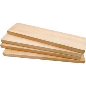 4PCS Unfinished Basswood Blocks for Crafts, Wood Craft Panels for Art, Engraving, Painting, DIY Projects, Chip Carving, Fretwork (7.87 x 1.96 x 0.39 in)