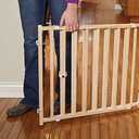 MidWest Homes for Pets Extra-Wide Swing Pet Safety Gate, Dog Gate Expands From 50.25 - 94 Inches Wide, 24-inches Tall, Natural Wood