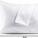 FAUNNA 600TC 100% Cotton Pillow Protectors, Queen Size (20x30), 2 Pack, Oeko-TEX Certified, Hotel Grade Pillow Cover with Silent Zipper, Zip Up Pillow Cases, White