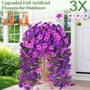 Realistic Artificial Flowers for Outdoors, 2 PCS Full UV Resistant Artificial Outdoor Flowers, Large Size Faux Flowers for Outdoor planters Fake Hanging Flowers Plants for Porch, Front Door, Garden
