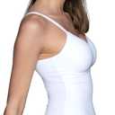 Vanity Fair Women's Shaping Cami with Built in Bra, Tummy Control Shapewear Camisole Tops for Women (White, L)