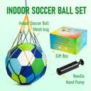 Indoor Soccer Ball Size 4 – Soft, Safe & Silent Inside Home Sport Toy Ball for Indoor and Yard Play – Colorful Birthday, Soccer Gift for Toddlers, Kids, Boys & Girls Ages 3-5, 5-8, 8-12