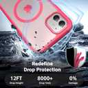 for iPhone 11 Case, [Compatible with MagSafe][Military Grade Drop Protection][Heavy Duty Protection][Non-Slip][Shockproof] with 2-Layer Durable Bumper Phone Case 6.1''-Rose