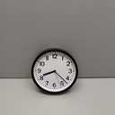 AKCISOT Atomic 10 Inch Wall Clock Analog Clocks for Indoor Kitchen, Battery Operated Clock for Bedroom Office Classroom Living Room(Black)