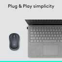 Logitech M185 Wireless Mouse, 2.4GHz with USB Mini Receiver, 12-Month Battery Life, 1000 DPI Optical Tracking, Ambidextrous PC/Mac/Laptop - Swift Grey
