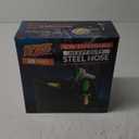 PowerFlow Garden Hose, NON-EXPANDABLE 25 Feet Premium Quality Stainless Steel Metal Water Hose with Durable Fabric Skin, Hose For Commercial, Residential Use, Bonus 10-way Spray Nozzle (25 Ft, Black)