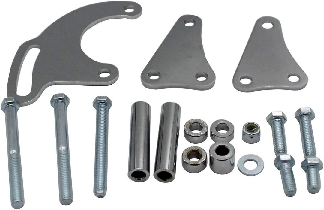 Chrome LWP Power Steering Pump Bracket Compatible for Saginaw GM BBC BB Chevy 454