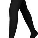 Compression Stockings for Women & Men, 15-20 mmHg Thigh High Compression socks, Medical Graduated Compression Support for Edema, Varicose Veins, Swelling (XX-Large, Open Toe/Black)