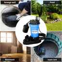 FOTING 3/4HP Submersible Sump Pump,4500 GPH Cast Iron Sewage/Effluent Pump,Automatic Tethered Float Switch,Septic Pump for Basement,Septic Tank,Basin,Sewage Well,1-1/2" NPT Discharge, Dark Blue