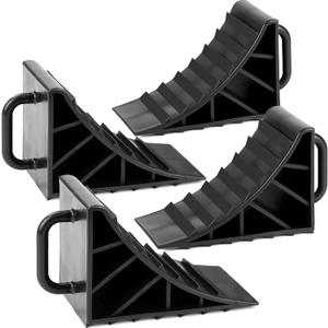 OULME Wheel Chocks, Tire Chocks for RV Travel Trailer/Boat Trailer/Camper, Wheel Block Stopper with Handles, 4 Pack