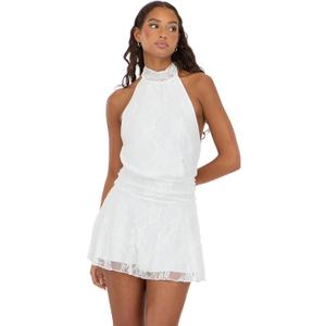 Forever 21 Women's Halter Neck Mini Lace Dress, XS
