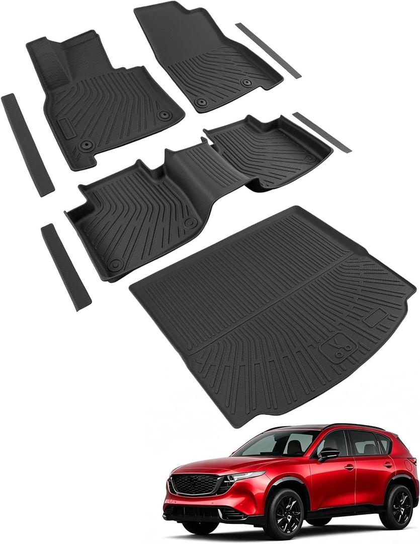 Car Floor Mats for Mazda CX-5 2026, 8PCS with Door Sill Protectors