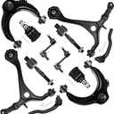 12PCS Front Upper Lower Control Arm (ONLY 2.4L) for Honda Accord 2003-2007, Acura TSX 2004-2008 w/Ball Joint Suspension Kit K640289 K640290 K80228 EV80210 ES80288 K90456 K90457 K620616 K620617