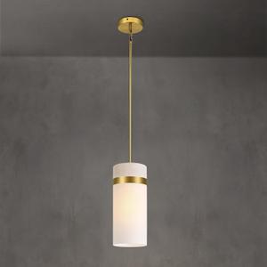 2 x Brass Pendant Light Fixtures, 6 Inch Modern Large Frosted Glass Kitchen Pendant Lights, Hanging Island Lights, for Kitchen, Island, Dining,Bedroom,Includes Bulb
