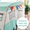 MindWare Camper Playhouse – Pretend, Indoor Fort for Kids – 43 x 55 x 36 inch Play Set Made of Cotton Canvas – Easy Assembly & Simple to Clean