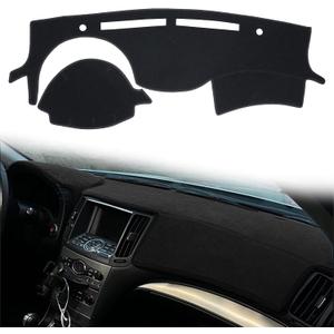 Dashboard Cover Custom Fit for Infiniti G25 G25X G35 G35X G37 G37X 2008 2009 2010 2011 2012 2013,Infiniti Q40 Q60 2014 2015,Dash Cover Mat Pad Carpet Protector (Black)