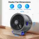 shinic Desk Fan and Heater Combo, Portable Cooling Air Circulator Fan, Tip-Over & Overheat Protection, Turbo Fan Space Heater Combo for Indoor Use Office, Bedroom, Living Room, ETL Listed