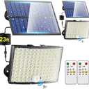 Solar Flood Lights Outdoor, [268LED/7M/5 MODES/2PCS]Solar Motion Lights Outdoor Waterproof, REMOTE+IP65+ 8-12H USE Luces Solares para Exteriores Lmparas Solares para Exteriores, Yard, Doorway,Garage