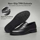 HEEZ Men's Penny Loafers, Casual Loafer Dress Shoes for Men Comfortable, Slip on Loafers for Business Formal Wedding Party Office, 11, Classic Black