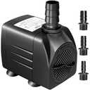 GROWNEER 550GPH Submersible Pump 30W Fountain Water Pump, 2000L/H, with 7.2ft High Lift, 3 Nozzles for Aquarium, Fish Tank, Pond, Hydroponics, Statuary, Pool