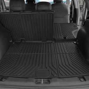 Cargo Mat for 2017-2026 Jeep Compass Accessories(New Body Style 2nd Generation),Full Coverage All Weather TPE Protector Cargo Mat with Backrest Mat Trunk Mat Cargo Liner for Jeep Compass Accessories