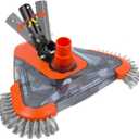 TidyMister Pool Vacuum Head with Side Brush,Universal Steering Handle & Universal Rotatable Hose Adapter,Swimming Weighted Pool Brush Vac (Safe for Vinyl Liner Pool) for Inground & Above Ground Pools