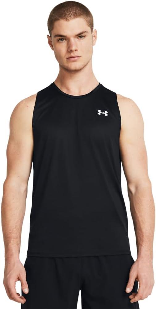 Under Armour Mens Tech Tank Top (Small, (001) Black / / White)