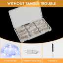 2 x 12 Pack Fairy Lights Battery Operated String Light7FT 20LED Waterproof Silver Wire Christmas Lights Outdoor,Firefly Mini Light for Bedroom Party Birthday Wedding Indoor Decorations Home Decor (Blue)